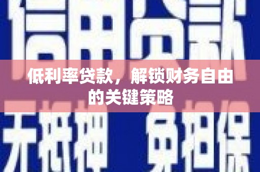 港口低利率贷款，解锁财务自由的关键策略
