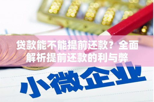 港口贷款能不能提前还款？全面解析提前还款的利与弊