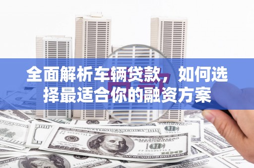 港口全面解析车辆贷款，如何选择最适合你的融资方案
